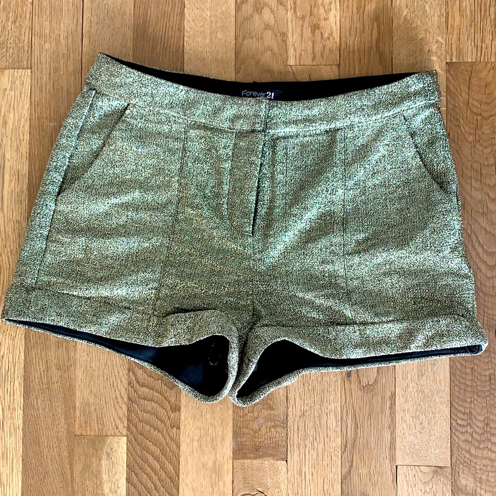Forever 21 gold glitter shorts